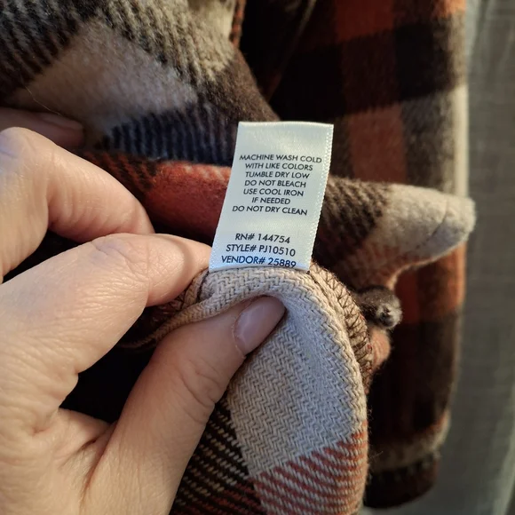 BKE Orange Brown Plaid Button Down Shacket-Size S - Picture 6 of 7